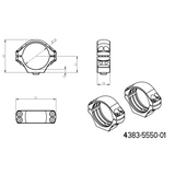 Base Ergo Picatinny QD curta de 34mm anéis para luneta 