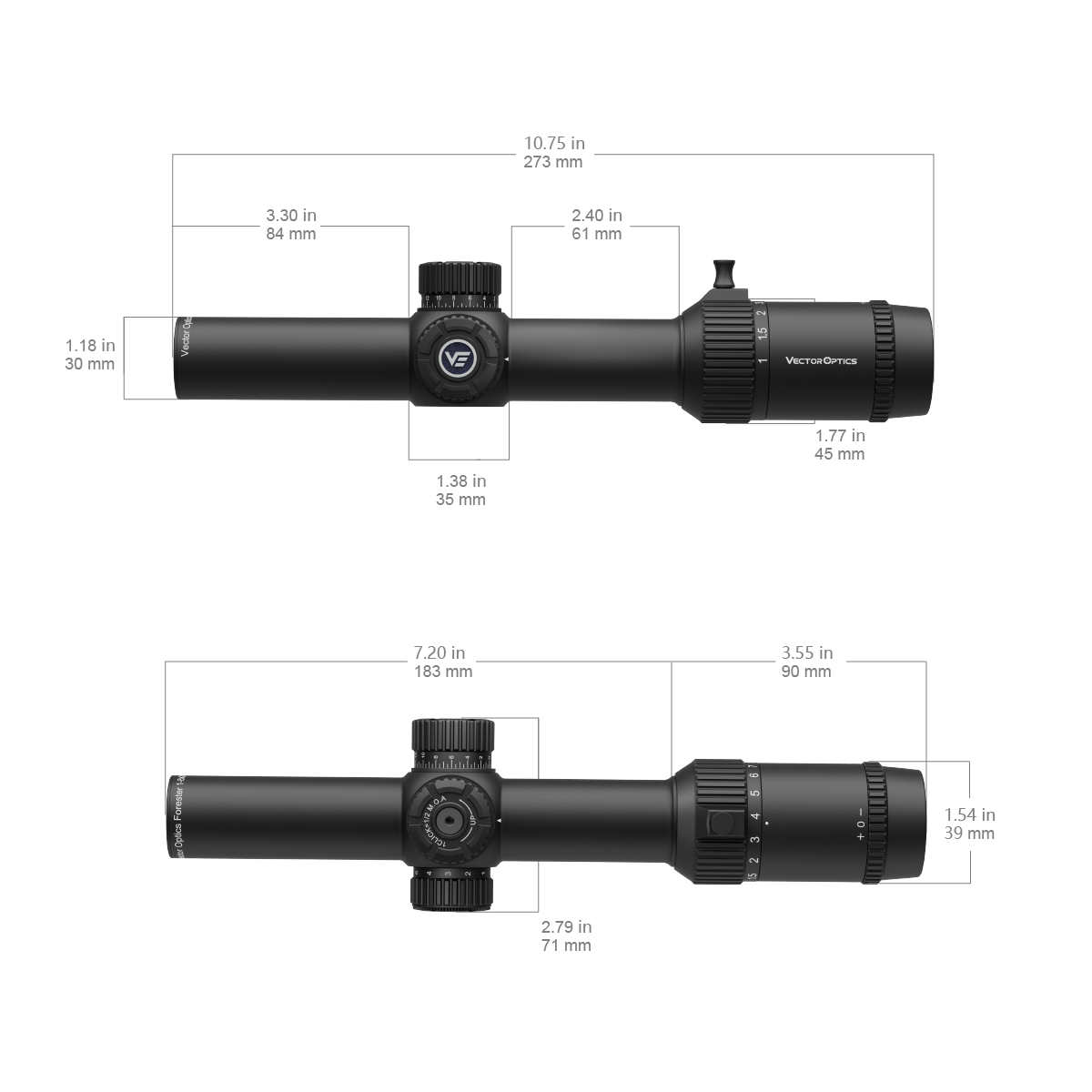 Vector Optics Forester 1-8x24 SFP mira telescópica 