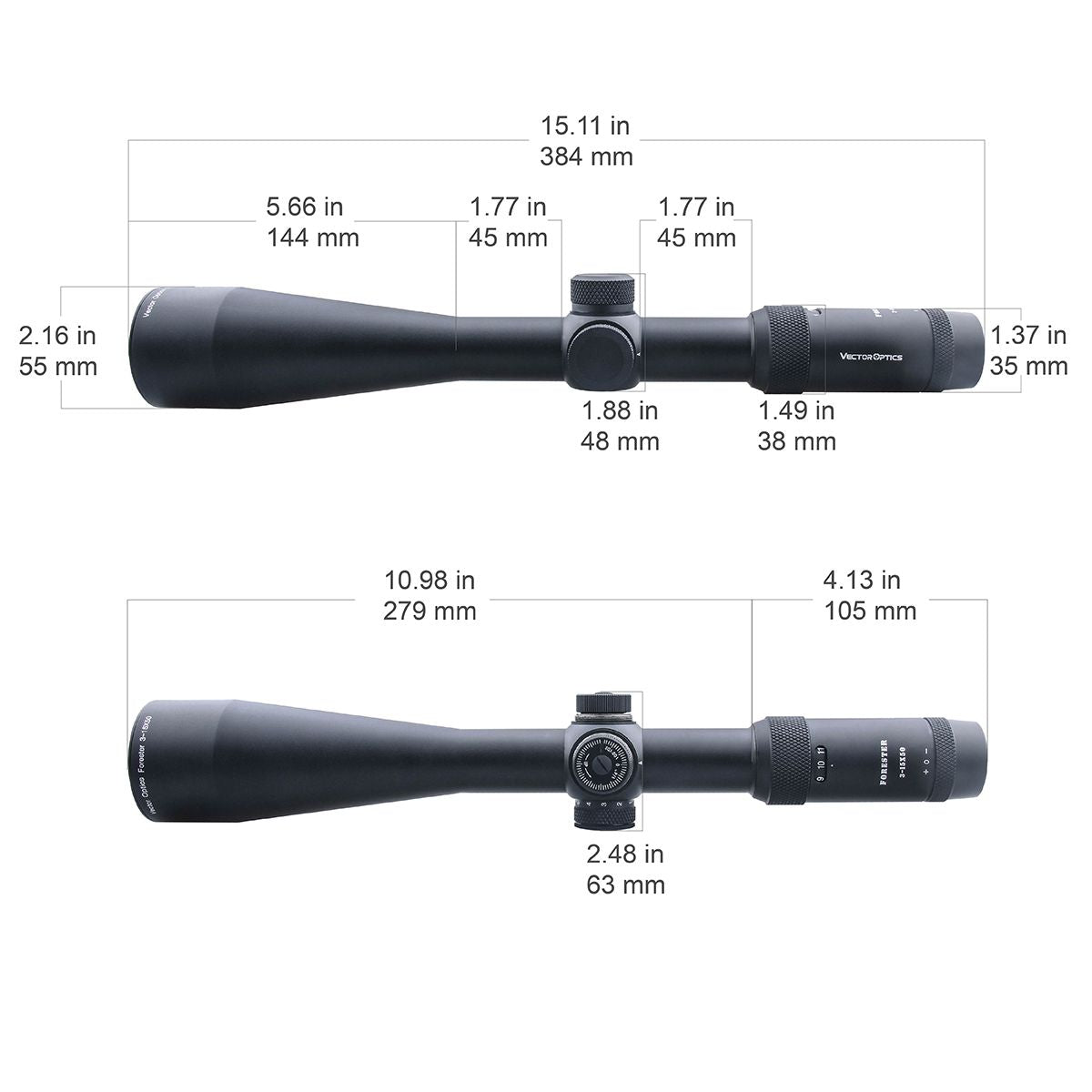 Vector Optics Forester 3-15x50SFP mira telescópica 