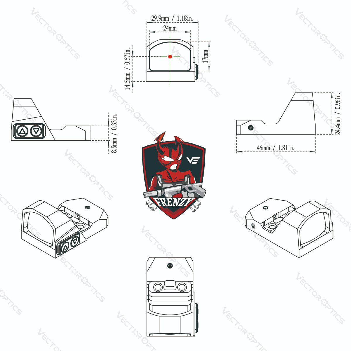 Vector Optics Frenzy 1x17x24 mira red dot 