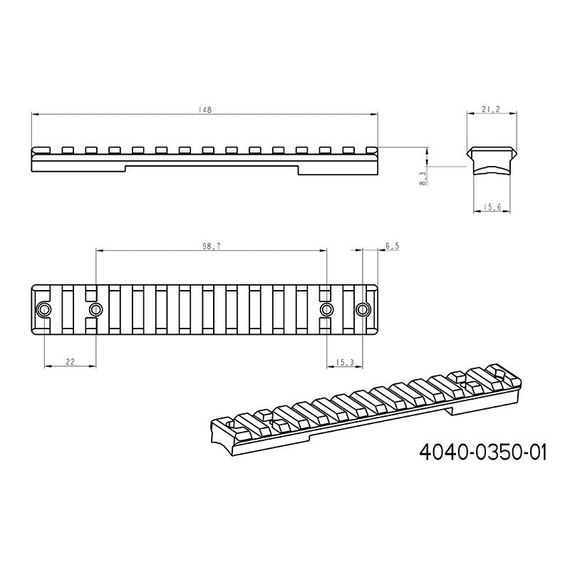 Howa 1500S riel Picatinny 