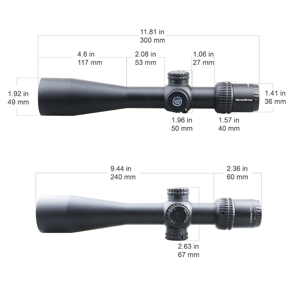 Vector Optics Alcance de rifle Veyron 6-24x44 FFP 