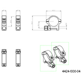 Base Picatinny de 30 mm anillas para visor | con tuerca de tornillo 