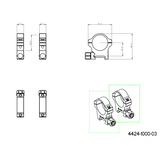 Base Picatinny de 30 mm anillas para visor | con tuerca de tornillo 